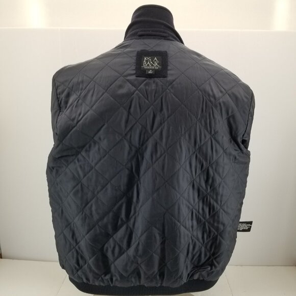 Jos. A. Bank Full Zip Wool Cashmere Blue Bomber Lined Jacket Men's Medium - Picture 10 of 13